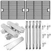 Hisencn Grill Parts Kit for Home Depot Nexgrill 6 Burner 720-0896E, 720-0896B, 720-0896C Gas Grill, Stainless Steel Grill Burners, Heat Plates Tent Shields Flame Tamers, Cooking Grates Grid(2 Cast Iron grates + 5 burner + 5ss heat tent)