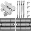 Hisencn Grill Parts Kit for Home Depot Nexgrill 6 Burner 720-0896E, 720-0896B, 720-0896C Gas Grill, Stainless Steel Grill Burners, Heat Plates Tent Shields Flame Tamers, Cooking Grates Grid(2 Cast Iron grates + 4 burner + 4ss heat tent)