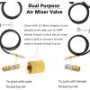 Hisencn 1/2″ LP Air Mixer Valve for Fire Pits, 150K BTU Capacity High 304 Stainless Steel and Solid Brass Liquid Propane Gas Copper Joint, 1/2 inch NPT Female and Male Thread with A Brass Adapter