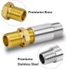 Hisencn 1/2″ LP Air Mixer Valve for Fire Pits, 150K BTU Capacity High 304 Stainless Steel and Solid Brass Liquid Propane Gas Copper Joint, 1/2 inch NPT Female and Male Thread with A Brass Adapter
