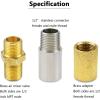 Hisencn 1/2″ LP Air Mixer Valve for Fire Pits, 150K BTU Capacity High 304 Stainless Steel and Solid Brass Liquid Propane Gas Copper Joint, 1/2 inch NPT Female and Male Thread with A Brass Adapter