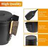 Hisencn Ash Bucket with Lid and Shovel, 5.15 Gallon Large Galvanized Metal Coal and Hot Ash Pail for Fireplace, Hearth, Charcoal Wood Fire Pits Burning Stoves Indoor and Outdoor