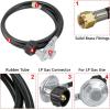 Hisencn Fire Pit Installation Kit, 150K BTU 1/2″ Propane Fire Pit Hose Kit Suit for Propane Connection Firepit, Fireplaces, Fire Pit Table Regulator Hose Come with Gas Control Valve, Air Mixer Valve