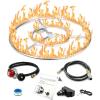 Hisencn Fire Pit Burner Ring Kit 24 Inch, 304 Stainless Steel Fire Pit Insert Round with Spark Ignition and Propane Hose Kit for Indoor or Outdoor Fire Table, LP and Propane Gas Fire Pits(Ø24 in.)