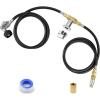 Hisencn Fire Pit Installation Kit, 150K BTU 1/2″ Propane Fire Pit Hose Kit Suit for Propane Connection Firepit, Fireplaces, Fire Pit Table Regulator Hose Come with Gas Control Valve, Air Mixer Valve