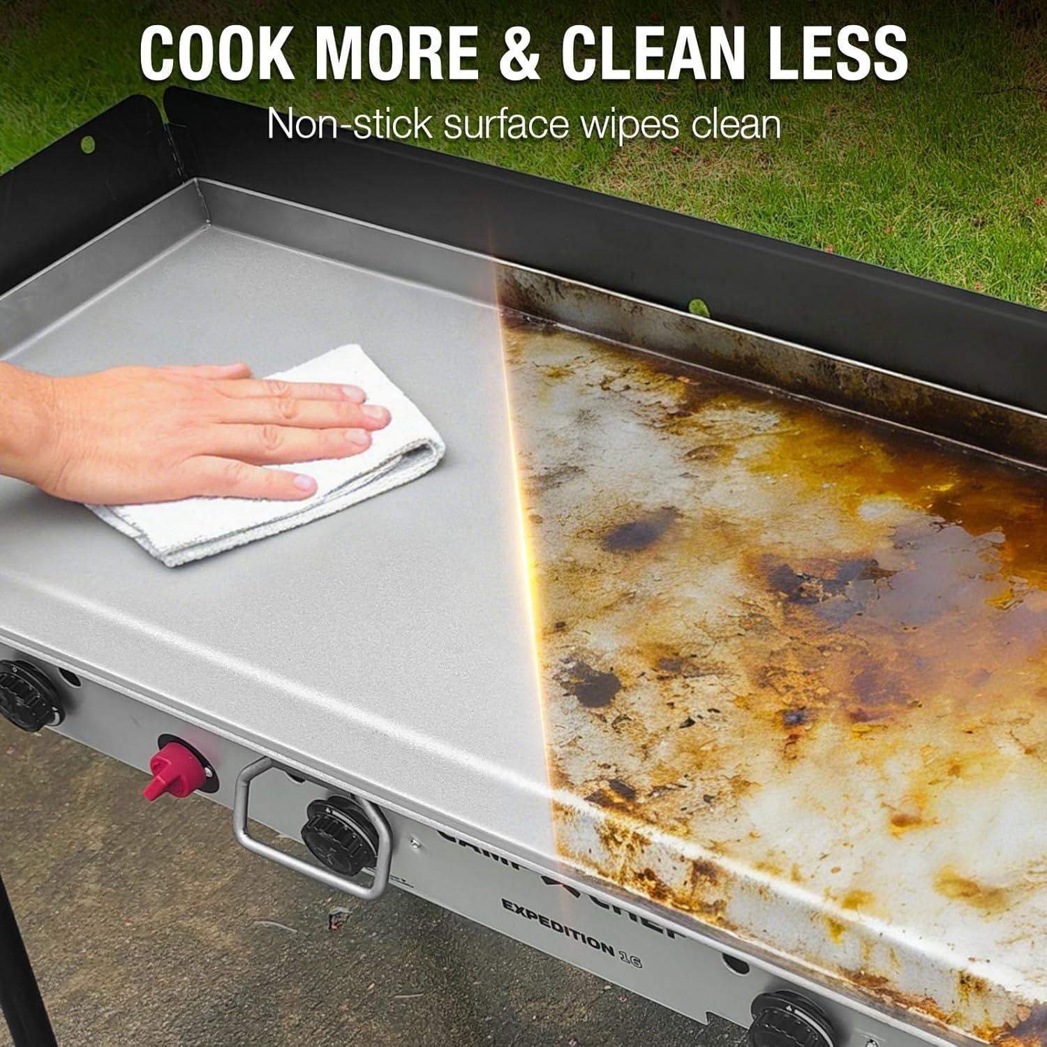 imageHisencn 2 Burner Griddle for Camp Chef Stove Flat Top Griddle for Gas Grills Portable Griddle with Oil Drip Port Camping Griddle for Camp Chef 14 Cooking Systems Outdoor Cooking Equipment 14x3238 x 175 x 28