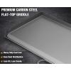 Hisencn 2 Burner Griddle for Camp Chef Stove, Flat Top Griddle for Gas Grills, Portable Griddle with Oil Drip Port, Camping Griddle for Camp Chef 14″ Cooking Systems, Outdoor Cooking Equipment, 14×32“(38″ x 17.5″ x 2.8″)