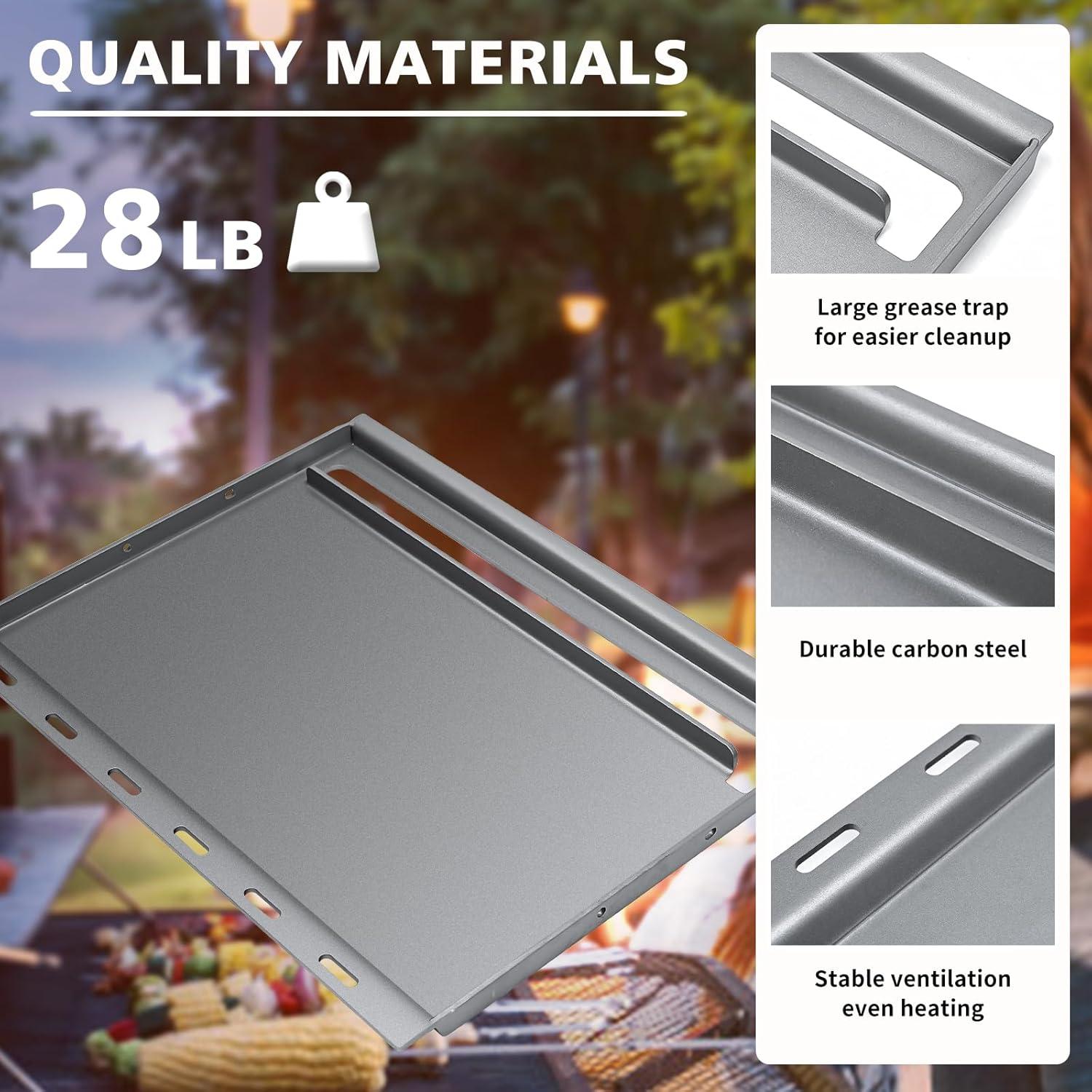 imageHisencn Full Size Cast Iron Griddle Insert for Weber Genesis 300 Series20072016 Genesis E310 E320 E330 Genesis S310 S320 S330 Flat Top Griddle Replace for Weber 7524 Grates with Handle