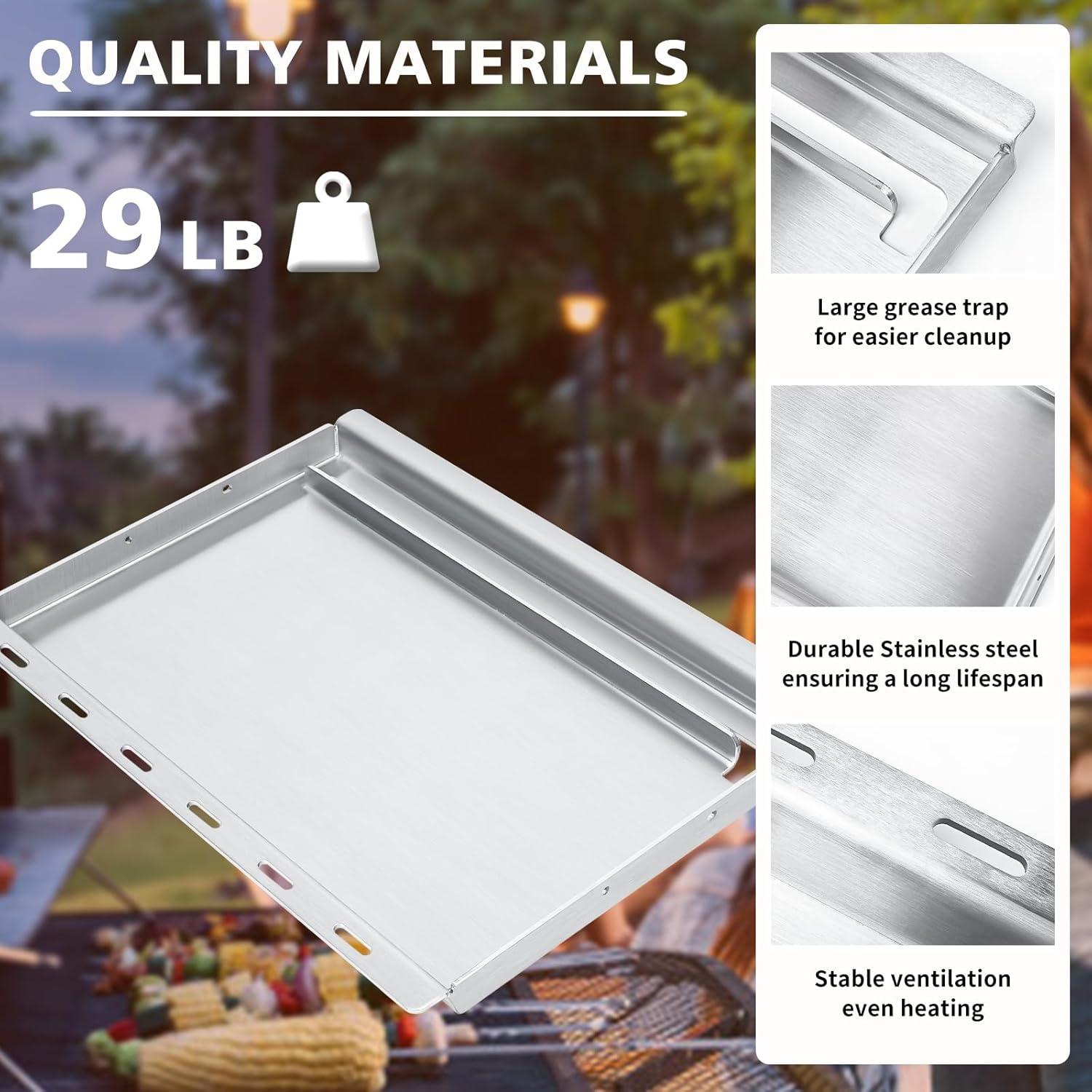 imageHisencn Full Size Griddle for Weber Genesis 300 Series20072016 for Weber Flat Top Griddle Genesis E310 E320 E330 S310 S320 S330 Stainless Steel Griddle Insert for Genesis 300 Series with Handle