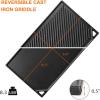 Hisencn Cast Iron Griddle, Nonstick Reversible Griddle for Gas Grill, Cast Iron Griddles Plate for Gas Stove Top, Oven, Outdoor Grill or Campfire (16.45” x 9.45”)