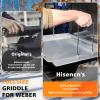 Hisencn Full Size Griddle for Weber Genesis 300 Series(2007-2016), for Weber Flat Top Griddle Genesis E310 E320 E330 S310 S320 S330, Stainless Steel Griddle Insert for Genesis 300 Series, with Handle