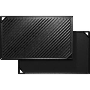 Hisencn Cast Iron Griddle, Nonstick Reversible Griddle for Gas Grill, Cast Iron Griddles Plate for Gas Stove Top, Oven, Outdoor Grill or Campfire (16.45” x 9.45”)