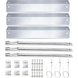 Hisencn Replacement Parts for Chargriller 5050, 3001, 5650, 3008, 3030, 4000, King Griller 5252 Grill, Stainless Steel Burner Tube, Heat Plate Tent, Ignitor for Chargriller Parts Replacement
