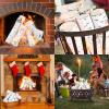 Hisencn 6 Pieces Gas Fireplace Logs, White Birch Wood Ceramic Logs for Fire Pits, Propane, Gas, Gel, Ethanol, Electric, Gas Inserts, Indoor Outdoor Fireplace Fake Wood