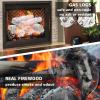 Hisencn 6 Pieces Gas Fireplace Logs, White Birch Wood Ceramic Logs for Fire Pits, Propane, Gas, Gel, Ethanol, Electric, Gas Inserts, Indoor Outdoor Fireplace Fake Wood