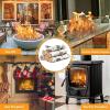 Hisencn Gas Fireplace Logs Set Ceramic White Birch Logs, 6-Pcs Fake Logs for Indoor Inserts, Vented, Propane, Electric Gas Fireplaces, 6 Oz Gas Fireplace Embers for Linear Fire Pits