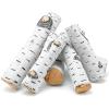 Hisencn 6 Pieces Gas Fireplace Logs, White Birch Wood Ceramic Logs for Fire Pits, Propane, Gas, Gel, Ethanol, Electric, Gas Inserts, Indoor Outdoor Fireplace Fake Wood