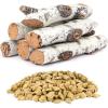 Hisencn Gas Fireplace Logs Set Ceramic White Birch Logs, 6-Pcs Fake Logs for Indoor Inserts, Vented, Propane, Electric Gas Fireplaces, 6 Oz Gas Fireplace Embers for Linear Fire Pits