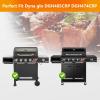 Hisencn Grill Replacement Part for Dyna Glo DGH474CRP DGH485CRP 5 Burner Grill, Porcelain Steel Heat Plate Tents 5 Pack, Cast Iron Cooking Grates 3 Pack for Dyna Glo 5 Burner Gas Grill(for Dyna-Glo DGH474CRP)