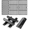 Hisencn Grill Replacement Part for Dyna Glo DGH474CRP DGH485CRP 5 Burner Grill, Porcelain Steel Heat Plate Tents 5 Pack, Cast Iron Cooking Grates 3 Pack for Dyna Glo 5 Burner Gas Grill(for Dyna-Glo DGH474CRP)