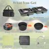 Hisencn Camping Stove,2 Burner Propane Camping Stove with Cookware Set,30,000 BTU Foldable Portable Gas Stove with Carry Bag,Outdoor Cooking Stove for Camping Gear,RV Essentials & Emergency,Green(Green)