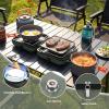Hisencn Camping Stove,2 Burner Propane Camping Stove with Cookware Set,30,000 BTU Foldable Portable Gas Stove with Carry Bag,Outdoor Cooking Stove for Camping Gear,RV Essentials & Emergency,Green(Green)