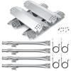 Hisencn Grill Replacement Parts for Nexgrill 5 Burner 720-0888 720-0888N 720-0888A 720-0882S and 4 Burner 720-0830H Gas Grill, Stainless Steel Burner Tube, Heat Plate Shield Tent Repair Kit, 5 Pack(304 Stainless Steel)