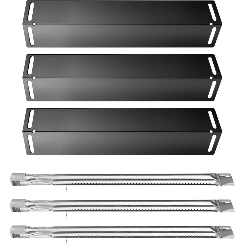 imageHisencn Grill Replacement Parts for Smoke Hollow PS9900 PS9500 6500 6800 SH5000 SH9916 Grill 16 12 Inch Porcelain Steel Heat Plate Shield Stainless Steel Burner Pipe Grill Parts Repair Kit 3 Pack