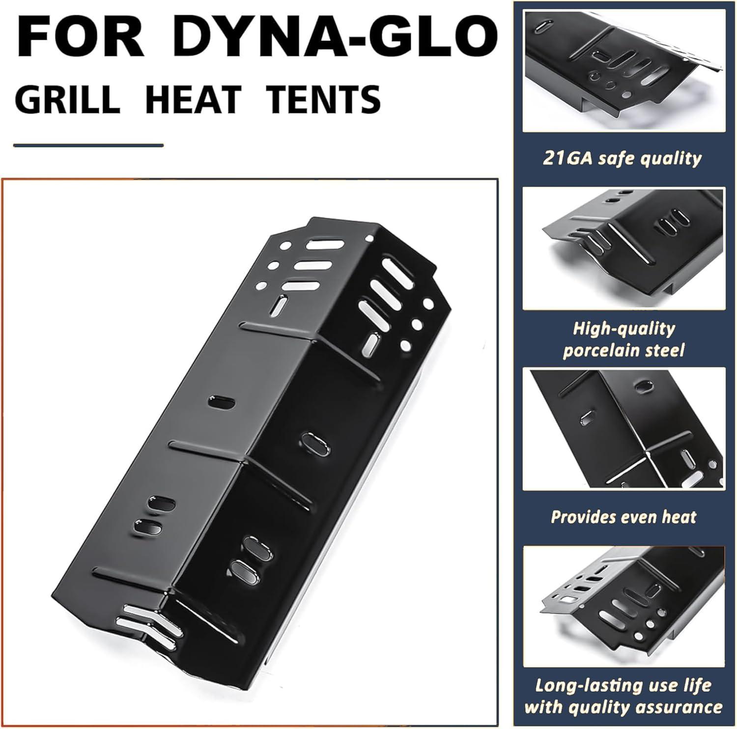 imageHisencn Grill Replacement Parts for DynaGlo 3Burner DGF371CRPD DGH373CRPD Cast Iron Grill Grates Porcelain Steel Heat Plates Grill Parts Kit for DynaGlo Grill2 Grill Grates3 Flavorizer Bars