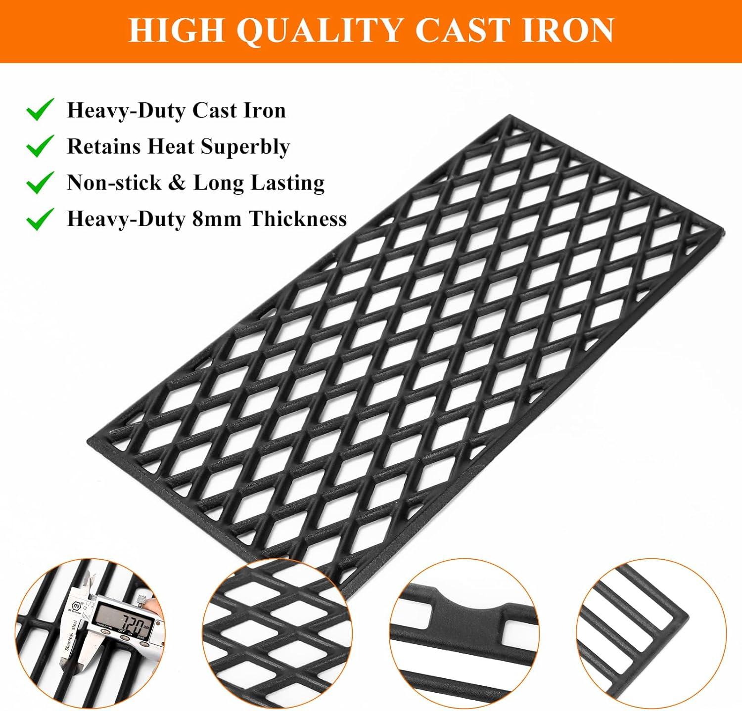 imageHisencn Grill Replacement Parts for DynaGlo 3Burner DGF371CRPD DGH373CRPD Cast Iron Grill Grates Porcelain Steel Heat Plates Grill Parts Kit for DynaGlo Grill3 Grill Grates3 Flavorizer Bars