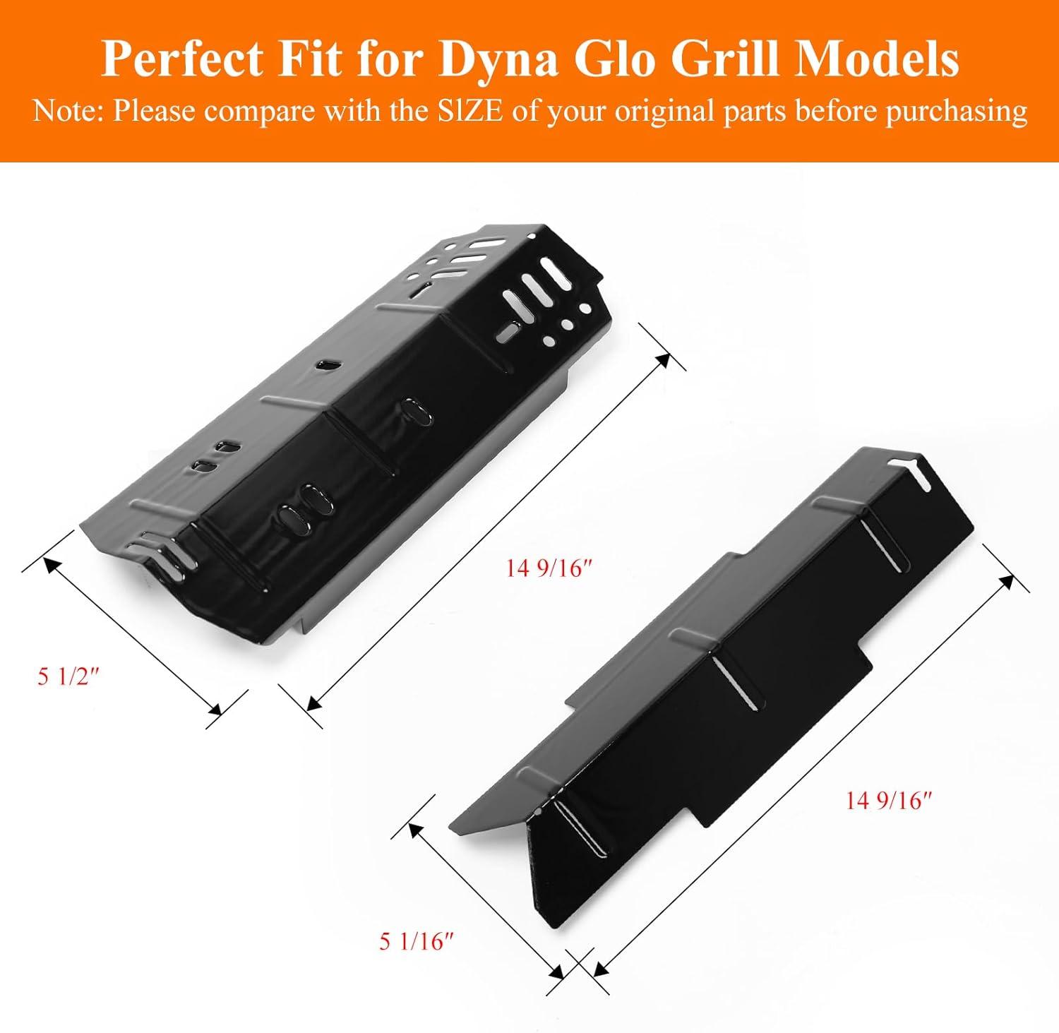 imageHisencn Grill Replacement Parts for DynaGlo 3Burner DGF371CRPD DGH373CRPD Cast Iron Grill Grates Porcelain Steel Heat Plates Grill Parts Kit for DynaGlo Grill3 Grill Grates3 Flavorizer Bars