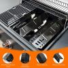 Hisencn Grill Replacement Parts for Dyna-Glo 3-Burner DGF371CRP-D DGH373CRP-D, Cast Iron Grill Grates, Porcelain Steel Heat Plates, Grill Parts Kit for Dyna-Glo Grill(3 Grill Grates+3 Flavorizer Bars)