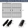Hisencn Grill Replacement Parts for Dyna-Glo 3-Burner DGF371CRP-D DGH373CRP-D, Cast Iron Grill Grates, Porcelain Steel Heat Plates, Grill Parts Kit for Dyna-Glo Grill(2 Grill Grates+3 Flavorizer Bars)