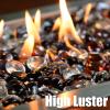 Hisencn 10 Pounds Caribbean Blue Fire Glass Beads for Fire Pit, 1/2 Inch Fire Glass Rocks for Propane Gas Fireplace or Natural, Outdoor and Indoor Reflective Decorative Tempered Firepit Glass(Onyx Black amber crystal Ice Mix)