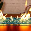 Hisencn 10 Pounds Caribbean Blue Fire Glass Beads for Fire Pit, 1/2 Inch Fire Glass Rocks for Propane Gas Fireplace or Natural, Outdoor and Indoor Reflective Decorative Tempered Firepit Glass(Caribbean Blue Luster)