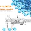 Hisencn 10 Pounds Caribbean Blue Fire Glass Beads for Fire Pit, 1/2 Inch Fire Glass Rocks for Propane Gas Fireplace or Natural, Outdoor and Indoor Reflective Decorative Tempered Firepit Glass(Caribbean Blue Luster)