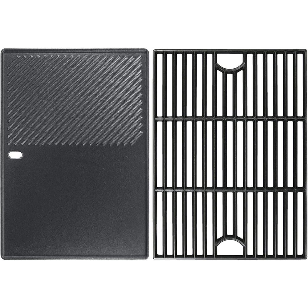 imageHisencn 17 Inch Grill Grate and Griddle Replacement Parts for Nexgrill 4 Burner 7200830HR 7200830H 7200958A 7200783E 5 Burner 7200888N 7200888 7200697 Gas Grill ModelsFor Nexgrill 7200830H grategriddle