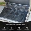 Hisencn 17 Inch Grill Grate and Griddle Replacement Parts for Nexgrill 4 Burner 720-0830HR 720-0830H 720-0958A 720-0783E, 5 Burner 720-0888N, 720-0888 720-0697 Gas Grill Models(For Nexgrill 720-0830H grates&warming rack)
