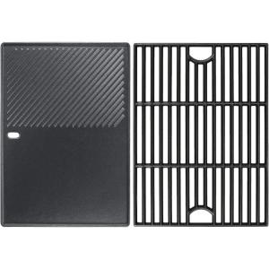 Hisencn 17 Inch Grill Grate and Griddle Replacement Parts for Nexgrill 4 Burner 720-0830HR 720-0830H 720-0958A 720-0783E, 5 Burner 720-0888N, 720-0888 720-0697 Gas Grill Models(For Nexgrill 720-0830H grate&griddle)