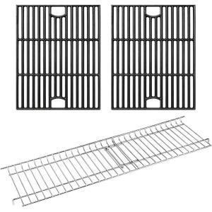 Hisencn 17 Inch Grill Grate and Griddle Replacement Parts for Nexgrill 4 Burner 720-0830HR 720-0830H 720-0958A 720-0783E, 5 Burner 720-0888N, 720-0888 720-0697 Gas Grill Models(For Nexgrill 720-0830H grates&warming rack)