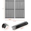 Hisencn Grill Parts for Home Depot Nexgrill 5 Burner 720-0882A, Stainless Steel Heat Plates and Grill Grates, 16.9” x 28.7” Cooking Grates for Nexgrill 720-0882A Evolution Infrared Plus(With 2 Porcelain steel heat plates&2 grill grates)