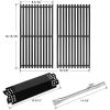 Hisencn Grill Parts for Home Depot Nexgrill 5 Burner 720-0882A, Stainless Steel Heat Plates and Grill Grates, 16.9” x 28.7” Cooking Grates for Nexgrill 720-0882A Evolution Infrared Plus(With 2 Porcelain steel heat plates&2 burner)