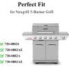 Hisencn Grill Parts for Home Depot Nexgrill 5 Burner 720-0882A, Stainless Steel Heat Plates and Grill Grates, 16.9” x 28.7” Cooking Grates for Nexgrill 720-0882A Evolution Infrared Plus(With 5 Stainless steel heat plates&3 grill grates)