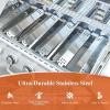 Hisencn Grill Parts for Home Depot Nexgrill 5 Burner 720-0882A, Stainless Steel Heat Plates and Grill Grates, 16.9” x 28.7” Cooking Grates for Nexgrill 720-0882A Evolution Infrared Plus(With 5 Stainless steel heat plates&3 grill grates)