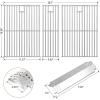 Hisencn Grill Parts for Home Depot Nexgrill 5 Burner 720-0882A, Stainless Steel Heat Plates and Grill Grates, 16.9” x 28.7” Cooking Grates for Nexgrill 720-0882A Evolution Infrared Plus(With 5 Stainless steel heat plates&3 grill grates)
