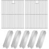 Hisencn Grill Parts for Home Depot Nexgrill 5 Burner 720-0882A, Stainless Steel Heat Plates and Grill Grates, 16.9” x 28.7” Cooking Grates for Nexgrill 720-0882A Evolution Infrared Plus(With 5 Stainless steel heat plates)