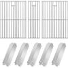 Hisencn Grill Parts for Home Depot Nexgrill 5 Burner 720-0882A, Stainless Steel Heat Plates and Grill Grates, 16.9” x 28.7” Cooking Grates for Nexgrill 720-0882A Evolution Infrared Plus(With 5 Stainless steel heat plates&3 grill grates)