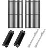 Hisencn Grill Parts for Home Depot Nexgrill 5 Burner 720-0882A, Stainless Steel Heat Plates and Grill Grates, 16.9” x 28.7” Cooking Grates for Nexgrill 720-0882A Evolution Infrared Plus(With 2 Porcelain steel heat plates&2 burner)