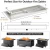Hisencn 30 x 10 Inch Drop-in Fire Pit Kit, Premium Stainless Steel Modern Fire Trough with Tempered Glass Wind Guard, Built-in Outdoor Table Flame Feature for Patio, Backyard & Entertaining