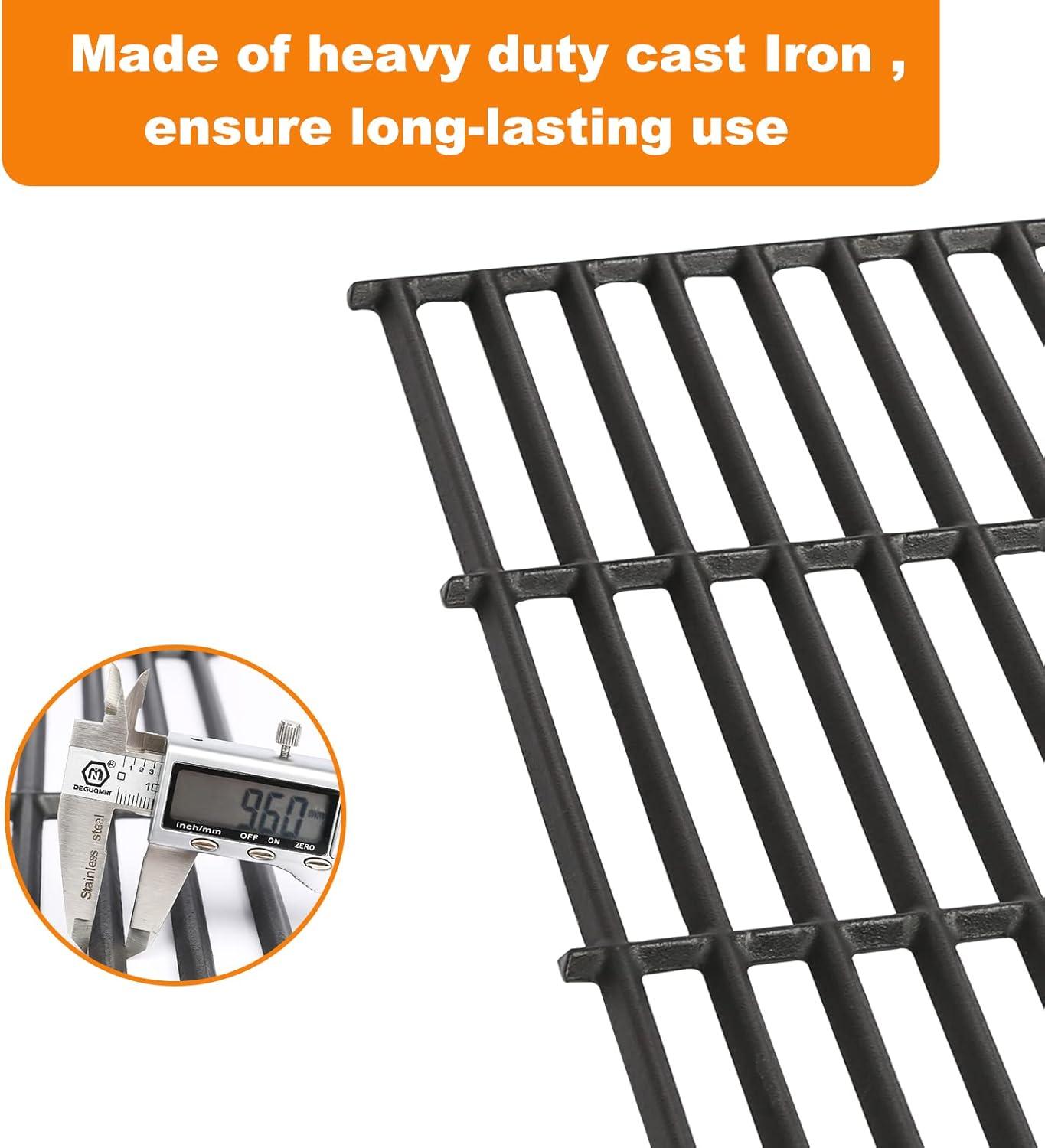 imageHisencn Replacement Parts for CharGriller 5050 3001 5650 3008 3030 4000 Porcelain Steel Heat Plate and Cooking Grates for Chargriller 3 Burner Gas GrillFor CharGriller 19 710 x 31 78